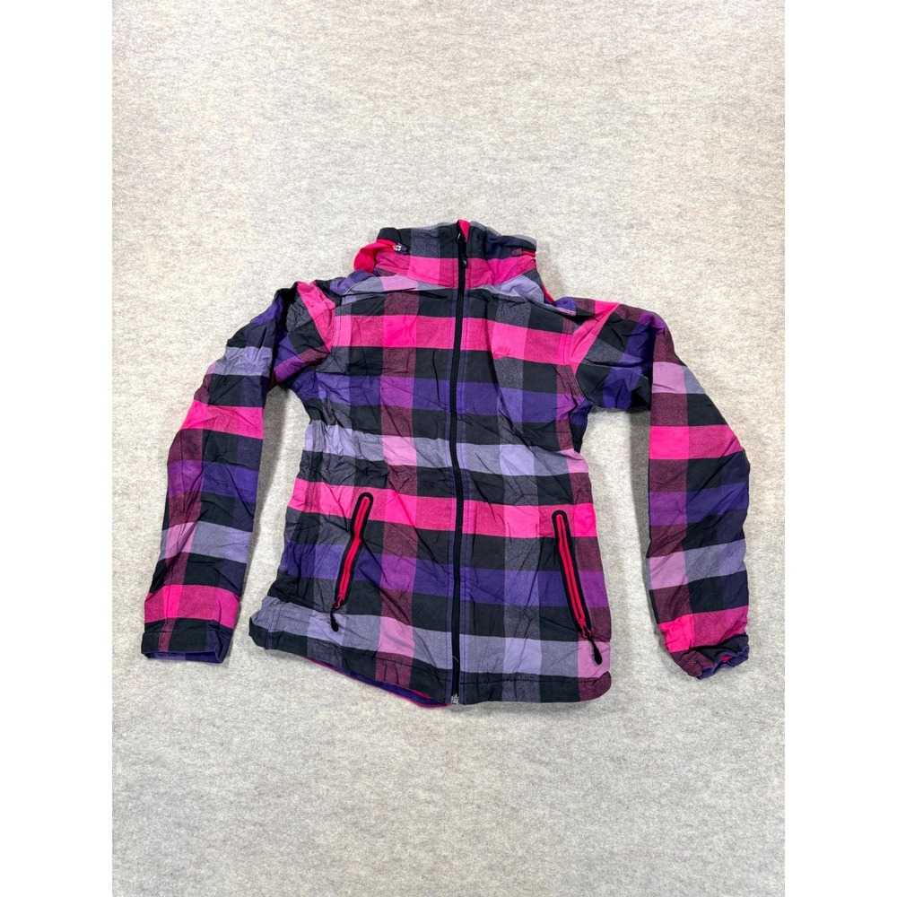 Nike Sportswear Flannel Jacket Womens Small Multi Plaid Cotton Hooded Full Zip
